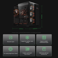 Left Side 360mm Water Cooling Gaming Case 400mm GPU Support ATX M-ATX PC Chassis High Airflow Tempered Glass Computer Case