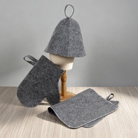 Chapeau de sauna en feutre de laine personnalisé avec logo, écologique et réutilisable, avec boucle de suspension, unisexe pour hommes et femmes, pour hammam