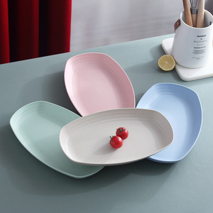 New creative wheat straw plastic oval fish <b>plate</b> for steaming and baking fish, suitable for home and dining, <b>large</b> <b>plate</b> with - Product Image 1