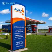 Pylône publicitaire moderne pour entreprise, enseigne personnalisée 3D décorative, étanche IP65, signalétique LED extérieure