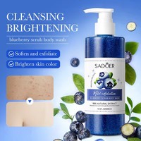 OEM SADOER Marque Privée Luxe Soins de la Peau Parfumé Éclaircissant Kiwi Gel Douche Exfoliant Savon Liquide Bain et Douche