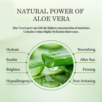 Gel d'aloe vera OEM 92% Acide hyaluronique Hydratant pour tous types de peaux Soins du corps et des mains