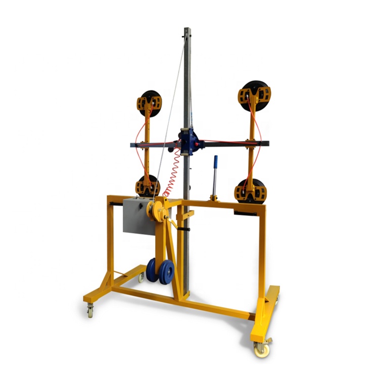 4 Suckers Vacuum Glass Lifter Machine Heavy Duty Electricity 300KG Glass Lifter Machine Factory Price 360 Degree Rotation