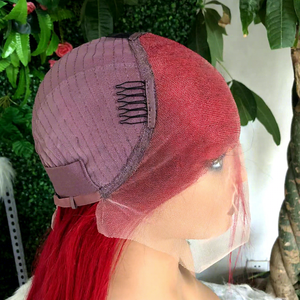 Perruque Lace Front <span class=keywords><strong>HD</strong></span> 13x6 de Luxe Chunling, Cheveux Humains Naturels Roux Lisses, Longueur Moyenne, Confortable et Magnifique pour Femmes, Idéale pour les Rendez-vous et les Voyages - Product Image 5