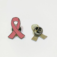 Épinglette personnalisée rose avec logo pour badge en émail métallique, ruban de sensibilisation à la santé et au cancer du sein