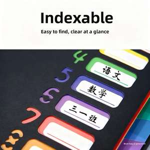 12-Page Rainbow Classification Accordion Bag Cross-Border New <b>Office</b> Data Storage Folder Pp Bundle Rope Clip Wholesale - Product Image 4