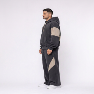 Conjunto Deportivo Personalizado con Efecto Ácido, Sudadera con Capucha y Pantalones de Chándal, Estilo Casual Urbano, Unisex, de Algodón de Peso Medio - Product Image 4