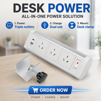 Multiprise à pince de bureau avec protection contre les surtensions, prise USB, rallonge de table, multiprise à clipser pour bureau