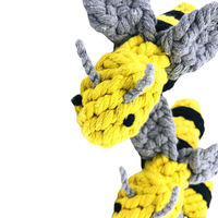 Jouet à mâcher pour chien résistant aux morsures, en corde de coton durable tressée pour le nettoyage et le ponçage des dents, en forme d'abeille