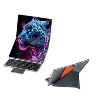 OEM Baru 14 Inci Layar Sentuh Ganda Bisnis All in One PC Portabel Ganda Intel N100 DDR4 8GB PC 2 in 1 Laptop Sistem Win11
