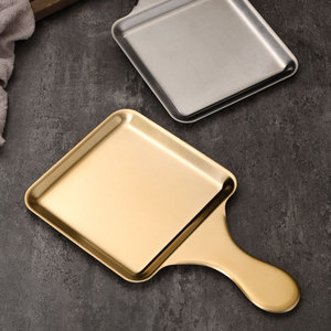 Korean Style Stainless Steel Square <b>Grill</b> Pan With Handle Heat Resistant For BBQ Restaurant Use - Product Image 3