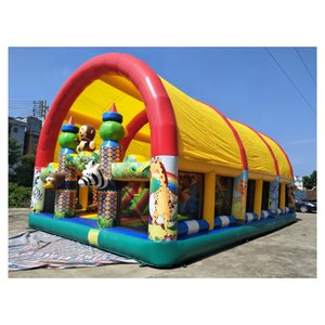<span class=keywords><strong>Trampoline</strong></span> gonflable géant sur le thème de la jungle personnalisé avec auvent de tente - Product Image 1