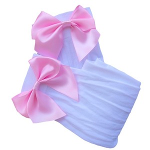 White Knee <b>Socks</b> With Black Bow Women's Daily Wear <b>Polyester</b> Fiber - Product Image 2