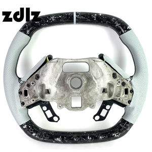 Volant personnalisé en cuir perforé blanc et fibre de carbone forgée pour Chevrolet <span class=keywords><strong>Corvette</strong></span> C8 2018 2019 2020 <span class=keywords><strong>2022</strong></span> 2023 - Product Image 6
