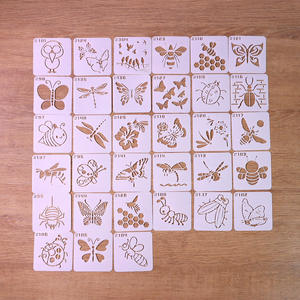 Pochoirs <span class=keywords><strong>animaux</strong></span> mignons réutilisables pour la <span class=keywords><strong>peinture</strong></span>, pochoirs personnalisés pour le dessin sur bois rochers toile tissu bricolage artisanat carte verre poterie - Product Image 5