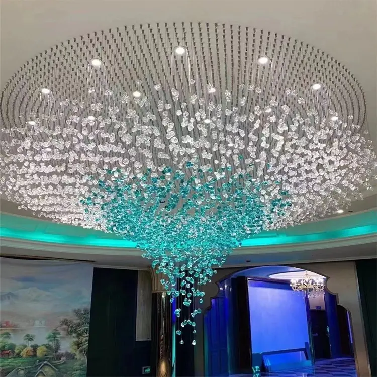Özel tasarım avize otel kulübü giriş avize lüks sanatsal sanat cam ışıkları lobi modern kolye avizeler ışık