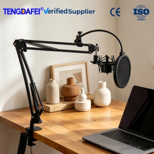 ขาตั้งไมโครโฟนแบบแขนกรรไกรปรับระดับได้ TENGDAFEI NB-35 ผลิตจากอลูมิเนียมอัลลอยด์ พร้อมตัวกรองเสียงแบบคู่ - Product Image 1