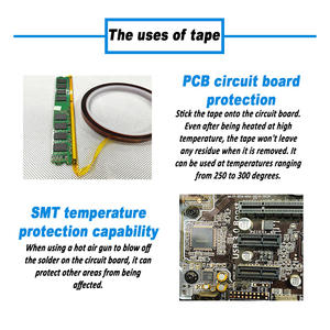 Cinta autoadhesiva de poliimida resistente al calor PI, película de ámbar, Pegamento de silicona para aplicaciones de bajo voltaje, prensa de calor por sublimación - Product Image 5