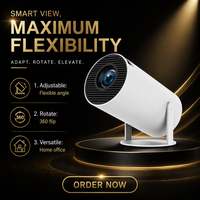 Projecteur intelligent LCD HY300 Pro 720P Android 11 WiFi 6 150 ANSI Lumens 360 Degrés Pivotant Mini Projecteur Portable Home Cinéma