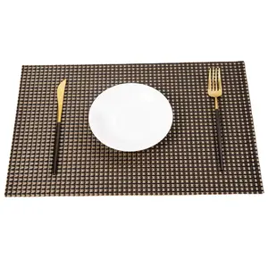 Bulk Supply Heat Resistant Foldable Oil Proof Easy Clean PVC Vinyl Woven Mesh Fabric Dining Table Mat