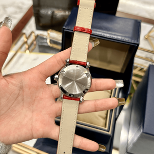 Montre ronde automatique pour femme avec pierres flottantes scintillantes, cadran à chiffres romains, bracelet en cuir, montre-bracelet décontractée Chopards - Product Image 4