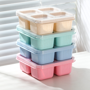 Fiambrera portátil de 3 o 4 compartimentos para viajes, trabajo, aperitivos, frutos secos, fruta, Bento, contenedor de aperitivos con tapa, contenedor aleccionable reutilizable - Product Image 1