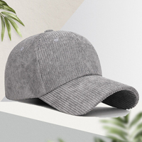 Casquette de baseball en velours côtelé chaude pour l'automne et l'hiver, broderie de logo personnalisée, chapeau à visière tendance