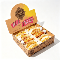 Boîtes à emporter pour tacos mexicains en carton blanc biodégradable, écologiques, recyclables et jetables avec logo personnalisé