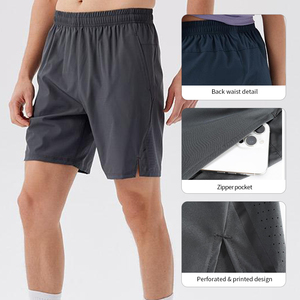 Shorts pour hommes de haute qualité avec fermeture éclair et bandes réfléchissantes, shorts d'entraînement très élastiques pour hommes - Product Image 3