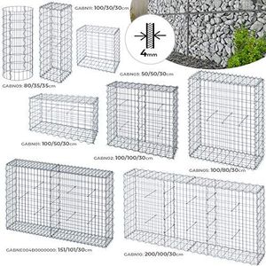 Galfan Murs de soutènement en gabion soudé 200x100x50 Boîte en gabion 2x1x0.5m Panier en gabion Fil d'acier inoxydable Cage en pierre Clôture de jardin - Product Image 2