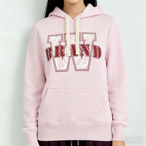 Custom Puff Printing Logo Vintage Hoodie with Letter Design for Women Autumn Winter High Quality