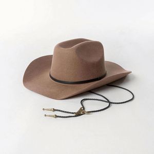 Wholesale Luxury Quality Vintage Lady Wide Brim Western Cowgirl Hats 100% Wool Fedora Felt Women Custom Cowboy Hat - Product Image 3