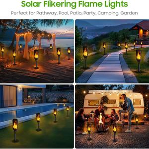 Howlighting mới ngoài trời năng lượng mặt trời dẫn đèn ngọn lửa ngọn đuốc với cảm biến cho sân vườn trang trí mặt đất cắm đèn cảnh quan - Product Image 4