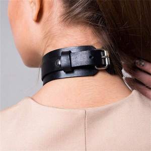 Punk Zwart Lederen O-Ring Kraag Gothic Choker Ketting Voor Meisjes En Vrouwen Bondage Kleding - Product Image 4