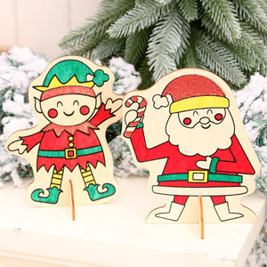 Christmas wooden ornaments, drawing <b>kits</b>, kindergarten <b>DIY</b> crafts, educational toys, small gifts. - Product Image 4