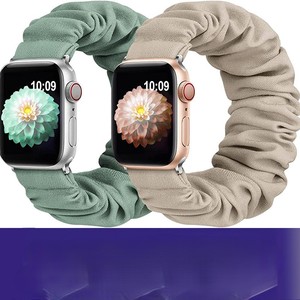 Correa de tela de algodón transpirable compatible con iWatch Series 10 9 8 7 6 5 4 3, correa elástica para la muñeca. - Product Image 1