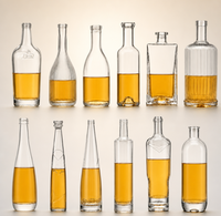 Bouteilles à spiritueux en verre haut de gamme de 500 ml et 700 ml, en verre silex de haute qualité, avec bouchons en liège, emballage personnalisable, pour whisky et vodka