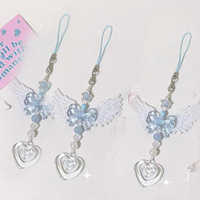 Accessoires de pendentifs pour chaînes de livre, albums de cartes et appareils photo, style 'Sweet and Cool Spicy Girl', avec motifs 'Ins' et 'Cute', ailes d'ange, nœuds et perles d'amour