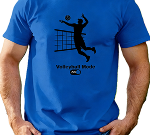 T-shirt grafica con stampa 'Volleyball <span class=keywords><strong>Mode</strong></span> On', maglietta con silhouette di atleta sportiva, regalo per l'allenamento / T-shirt streetwear oversize in cotone a maniche corte 'Volleyball <span class=keywords><strong>Mode</strong></span> On', top casual - Product Image 3