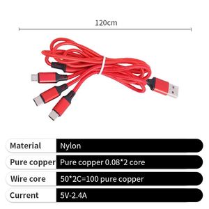 Custom Charging <b>Cable</b> 3 In1 Data <b>USB</b> Promotion 1.2m Phone Fast Charger <b>Cable</b> for Corporate - Product Image 3