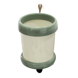 Wheeled Trash Can Cylindrical Lidless With Pressure Ring Indoor Use Apple Heart Design - Product Image 5