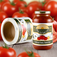 Étiquettes adhésives personnalisées pour condiments, étiquettes autocollantes en vinyle imperméables pour l'emballage de sauce tomate, de ketchup et de sauces gastronomiques