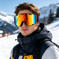 Lunettes de ski polarisées anti-buée à double couche, coupe-vent, unisexes, protection UV, équipement de sécurité pour sports de plein air