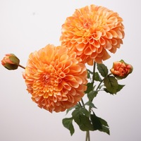 Ornements de maison doux en soie imprimée 3D style européen Dahlia, effet réaliste et hydratant, pour décorations de mariage et Saint-Valentin