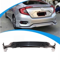 Diffuseur arrière de style aileron de requin en PP pour Honda Civic 10ème génération 2016-2021, kit carrosserie inférieur
