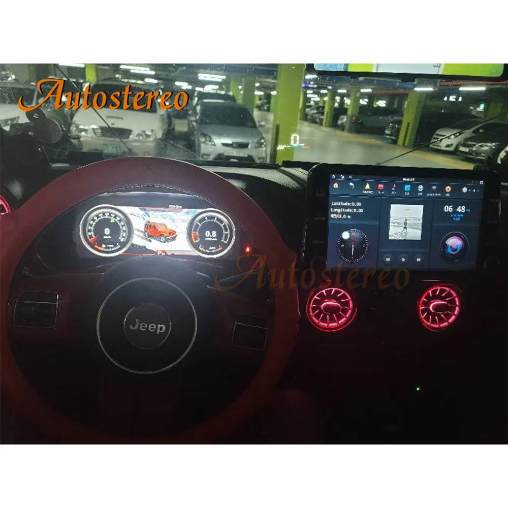 12.3" Meter Screen For Jeep Wrangler 2010-2017 Dashboard Instrument Display Multimedia Player Car GPS Navigation Cluster Virtual