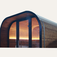 Hachillspa Traditionelle quadratische Würfel Sauna 4-6 Personen Outdoor Thermo Fichte LED Beleuchtung Glasfront Elektrisches Massivholz Home