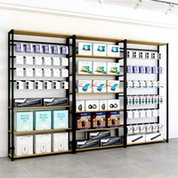 Présentoir de Comptoir pour Accessoires de Téléphonie Mobile, Vitrine Murale en Fer, Présentoir en Acier et Bois pour Pièces Électroniques Mobiles