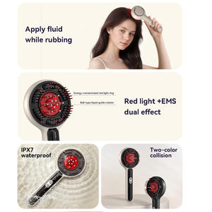 Oem Smart Mini elettrico Led luce rossa testa capelli infrarossi EMS massaggio del cuoio capelluto spazzola olio applicatore pettine con funzione vibrante - Product Image 4