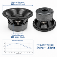 Subwoofer Speaker Pro Audio Custom 21 Inch 6000W RMS 8 Ohm 8 Inch Voice Coil Y35 Magnet Ferit Driver Sub Bass Panggung Pabrik
